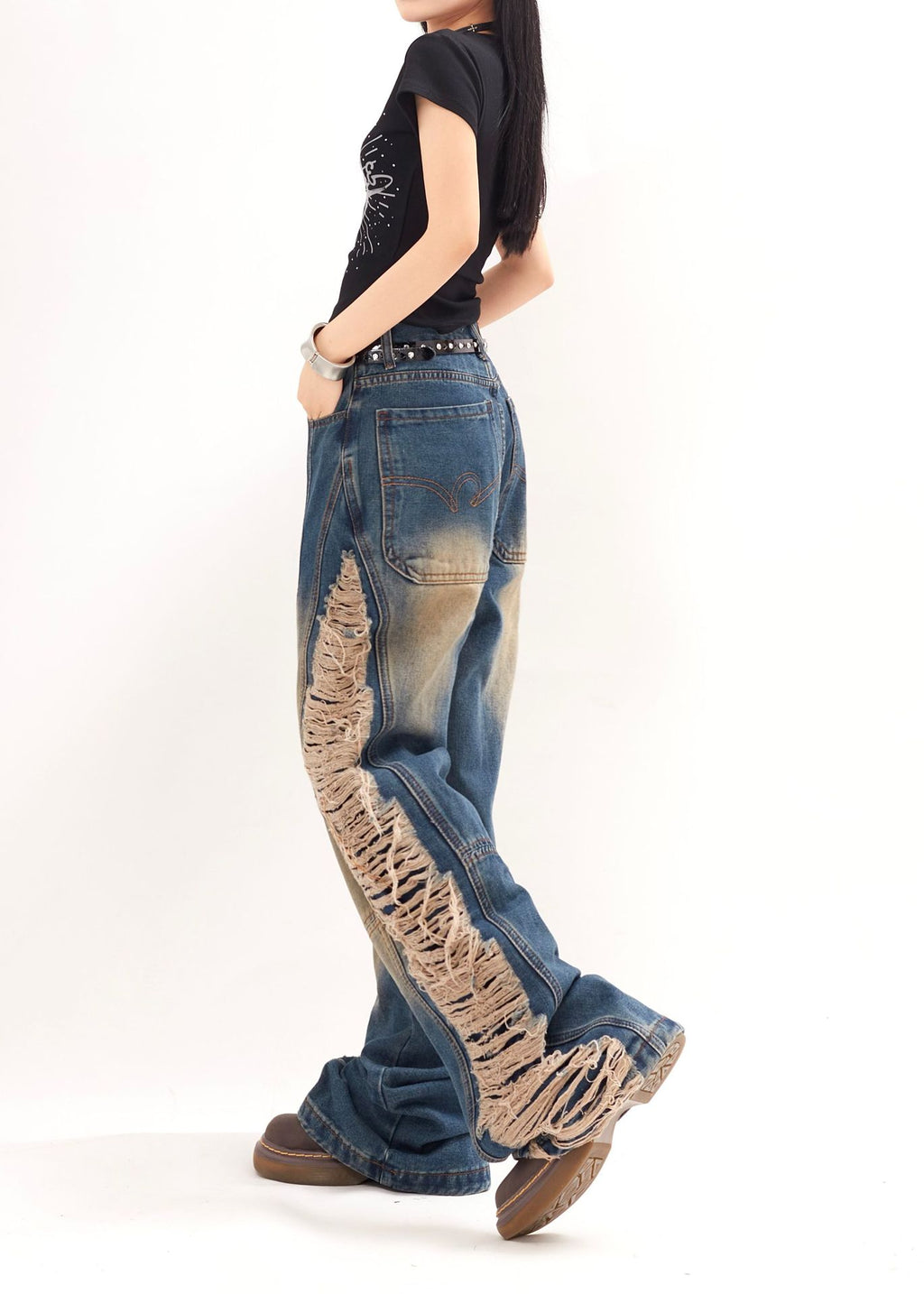 Ripped Denim Trousers For Men And Women

