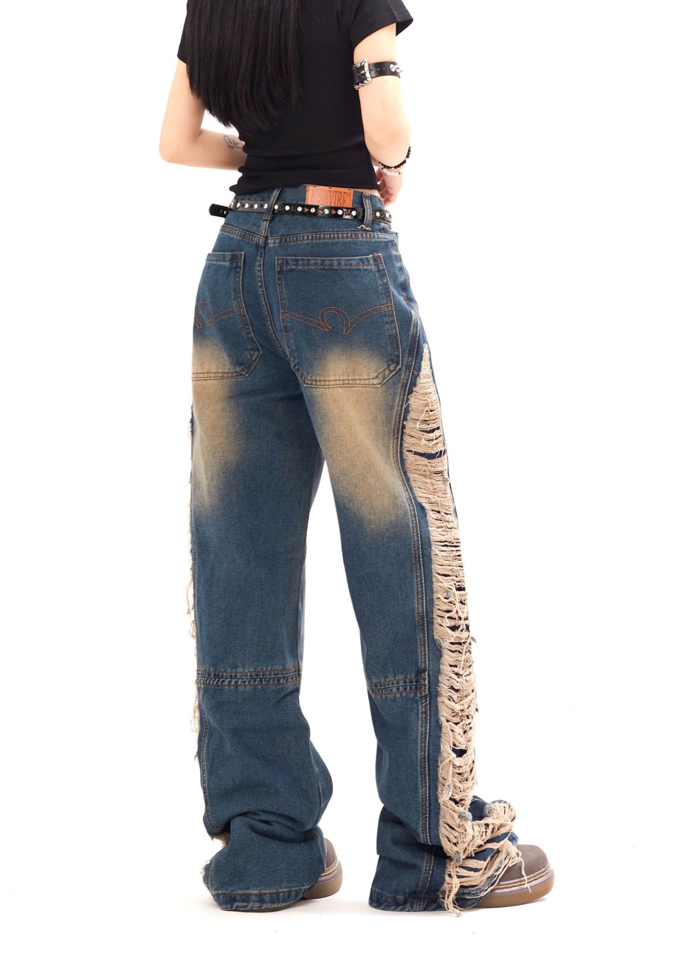 Ripped Denim Trousers For Men And Women